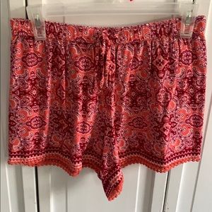 Flowy stretchy shorts. Very bright!